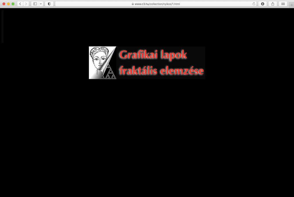 Lajos Nyikos: Fractal analysis of graphic Pages,&nbsp;1998