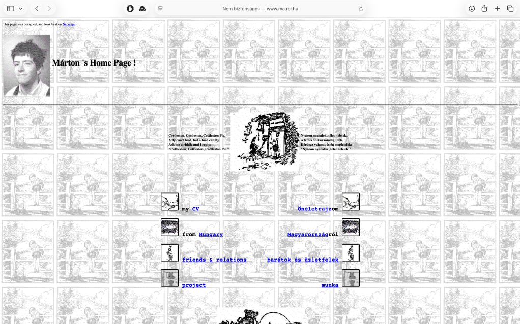 Márton Fernezelyi’s Webpage,&nbsp;1995